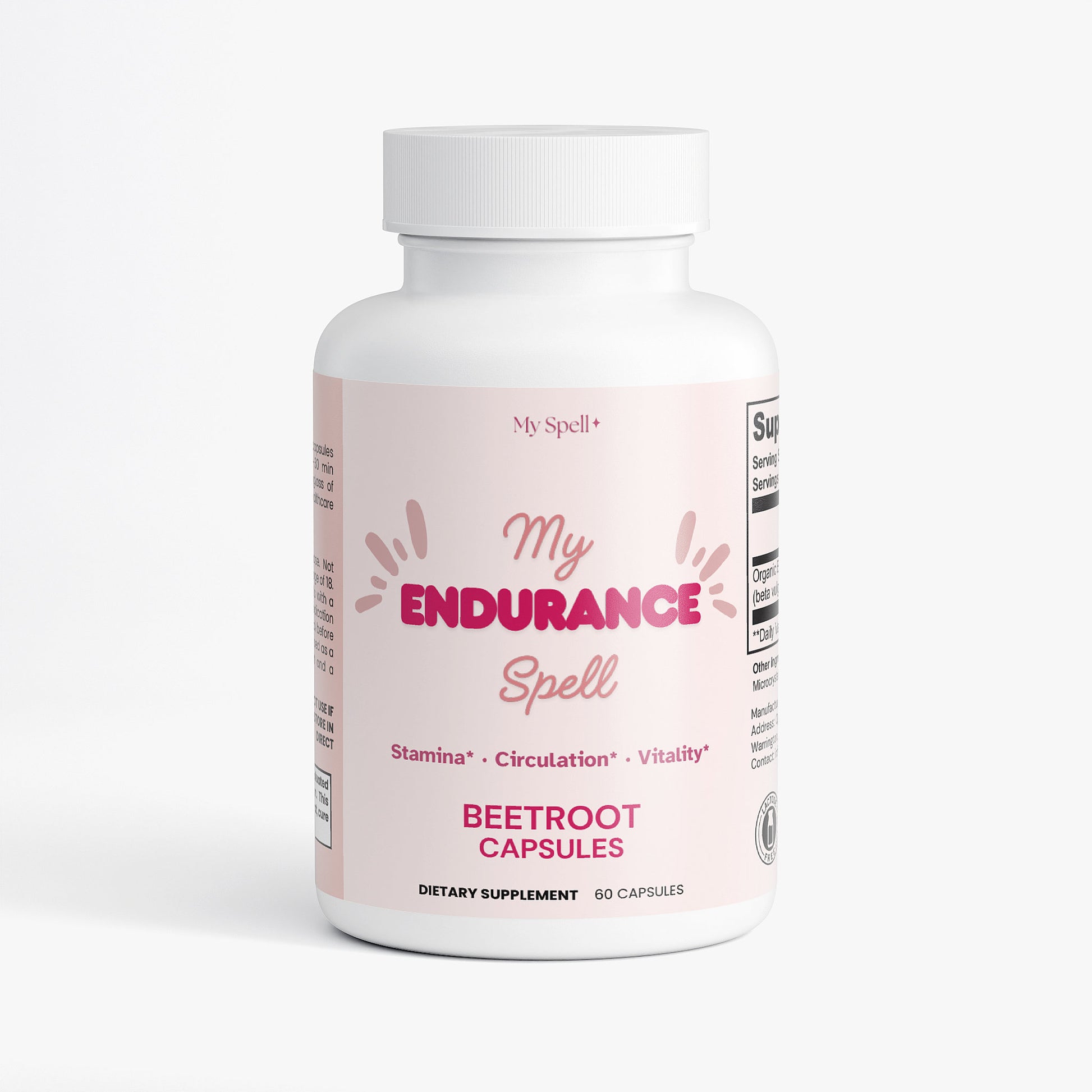 My Spell Beetroot Capsules – vegan supplement to support normal blood pressure, nitric oxide production, circulation, and post-workout recovery
