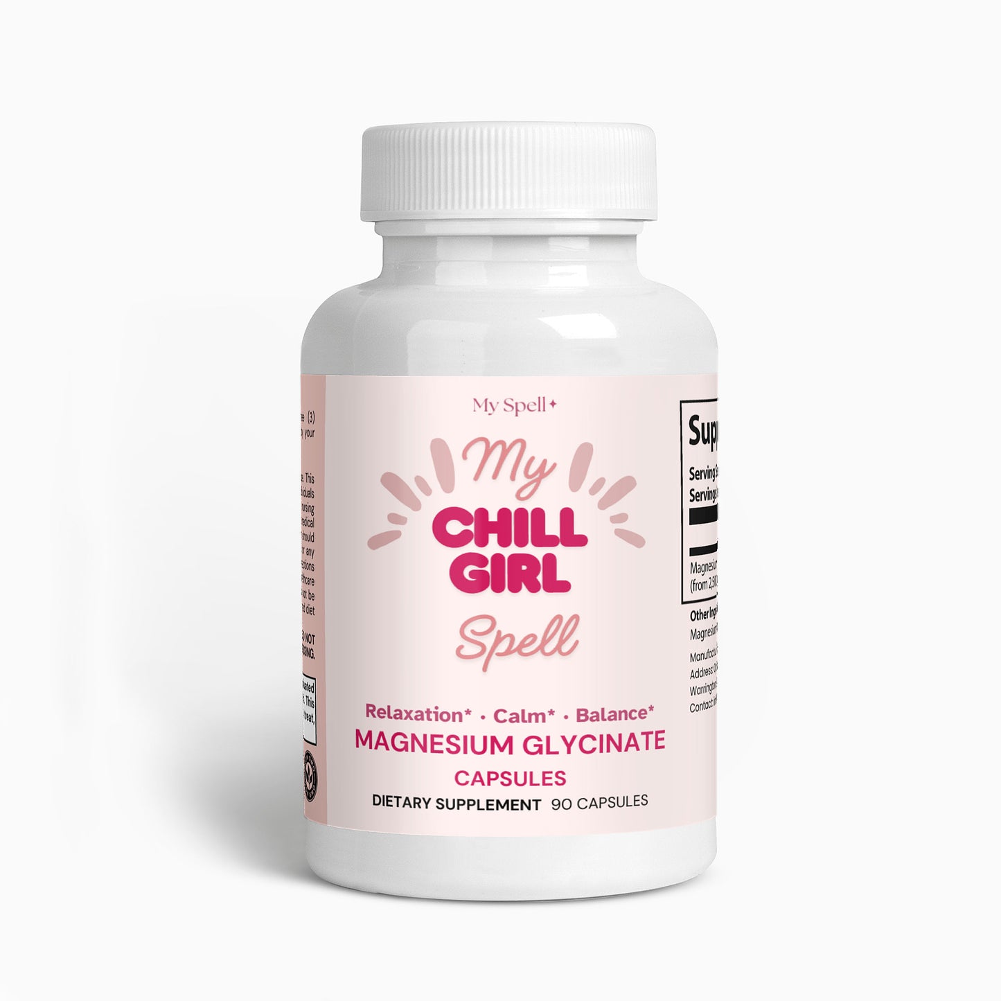 My Spell Magnesium Glycinate Capsules - natural supplement for women to support relaxation, stress relief, healthy sleep, and overall wellbeing