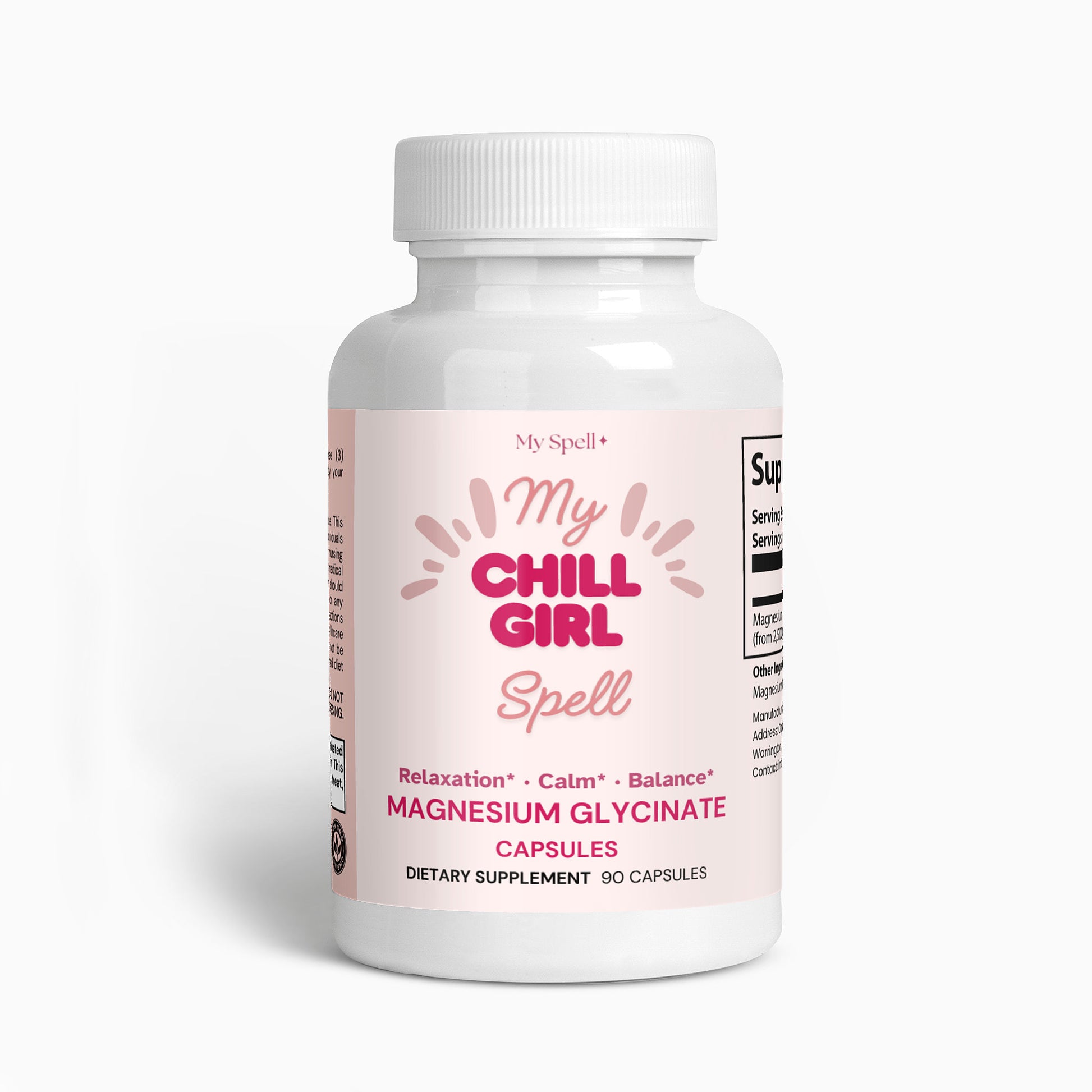 My Spell Magnesium Glycinate Capsules - natural supplement for women to support relaxation, stress relief, healthy sleep, and overall wellbeing