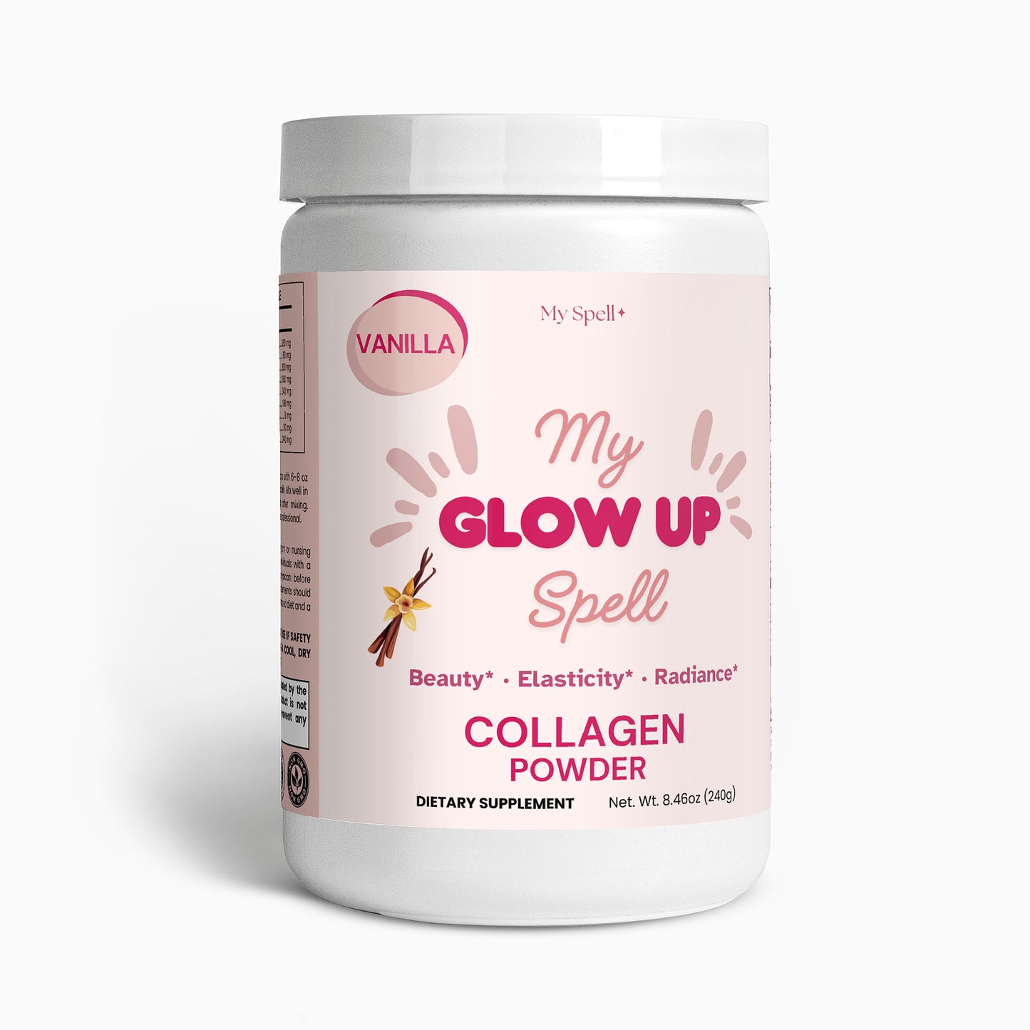 Vanilla Collagen Powder by My Spell – Grass-Fed, Gluten-Free, Non-GMO Collagen Peptides Blend for Skin, Hair, Nails & Joints