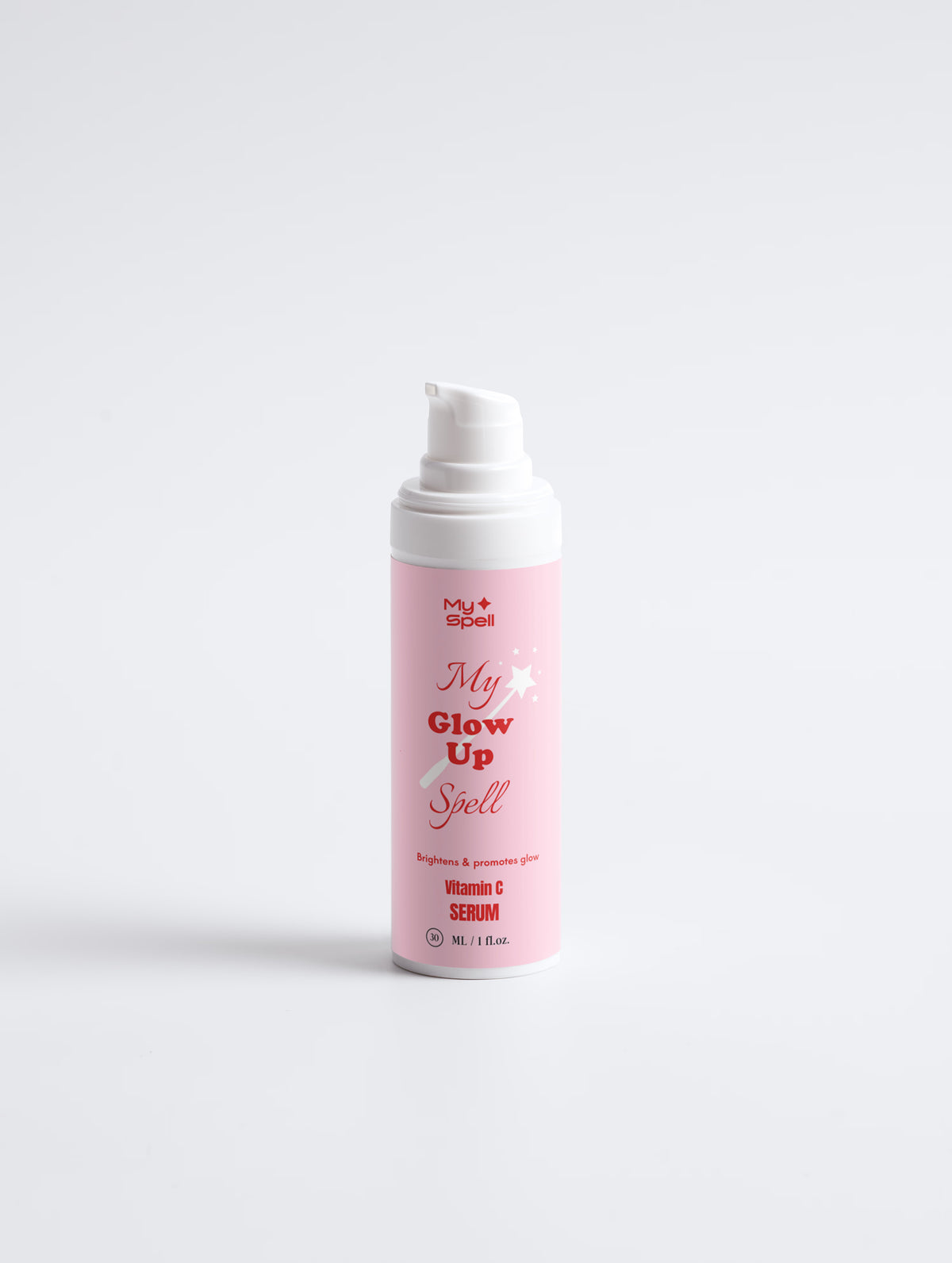 My Spell Vitamin C Serum bottle with 'My Spell' branding on a light gray background